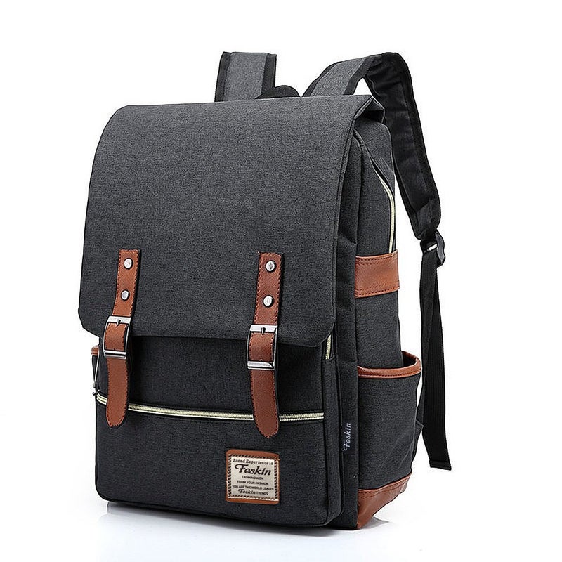 Feskin Unisex Professional Slim Business Laptop Backpack, Feskin Fashion Casual Durable Travel Rucksack Daypack (Waterproof Dustproof) with Tear Resistant Design for Macbook, Tablet - Dark Grey - Image 1